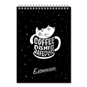 Блокнот 80л А5 Чашка с котом 64444