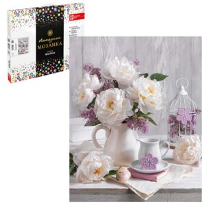 Алмазная  мозаика 40*50 Букет из пионов с подр 65591