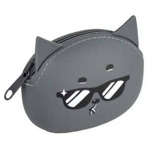 Кошелек Крутой кот 9х7х3,5см силикон молния 64596