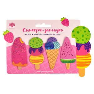 Стикеры-закладки бумажные 30x65мм 60шт Мороженое 66588