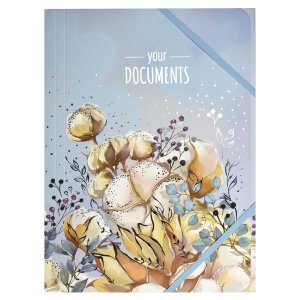 Папка для документов А4 картонная на резинке Хлопок 66548