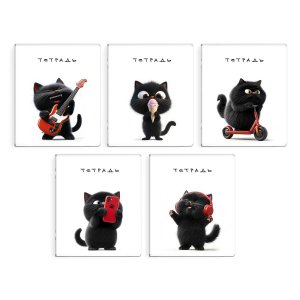 Тетрадь  48л Клетка Черный кот 68551