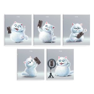 Тетрадь  48л Клетка Кот с телефоном 68577