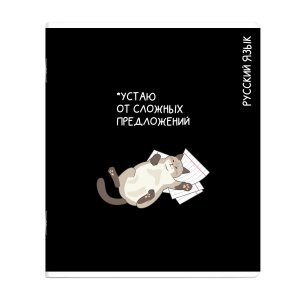 Тетрадь предм 48л Линия КОТЫ МЕМЫ Русский язык 69830