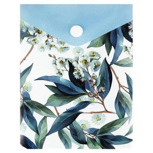 Папка на кнопке А6 пластик Эвкалипт 15.8х11.4см 180мкм 69032