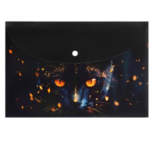 Папка на кнопке А4 пластик Кот Маг 69006