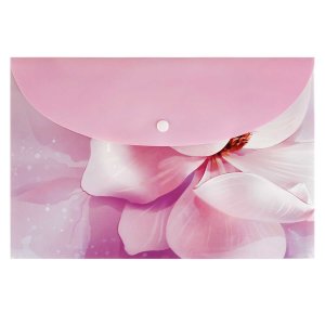 Папка на кнопке А4 пластик Цветок 69007