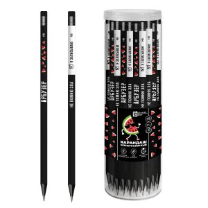 Карандаш ч/г HB Герои с характером черное дерево трехгранн 70092