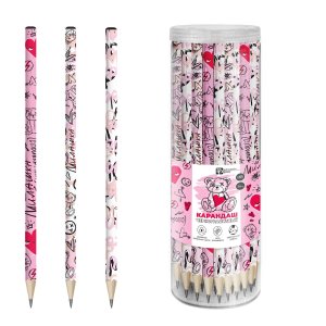 Карандаш ч/г HB Розовый микс трехгранн асс 70172