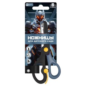 Ножницы 13,5см Огненный робот серый/чёрный 68489