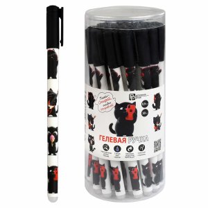 Ручка гелевая стираемая 0,5мм Синяя Черный кот 69534