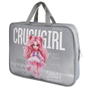 Папка для тетр А4 текстиль КРАСОТКА с текст ручками 69316