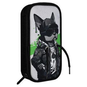 Пенал  68337/ 24 КРУТОЙ ПЕС (без наполнения, 10х20х4.5 см, полиэстер, молния, м