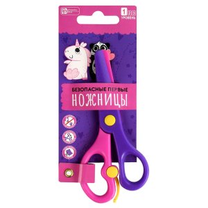 Ножницы 13,6 ЕДИНОРОГ И ПАНДА фиолетовый розовый 69133