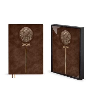 Ежедневник 176л датир А5 2026 ТИВОЛИ КОРИЧНЕВЫЙ кожзам 70250