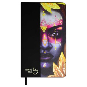 Ежедневник 160л недатир А5 ESCALADA #КИРИЛЛ JOKE Племя софт-тач Черный Кожзам 70671