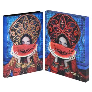 Ежедневник 120л недатир А5 ESCALADA #МАРГАРИТА КАРЕВА Наппа Арбуз Кожзам 70661