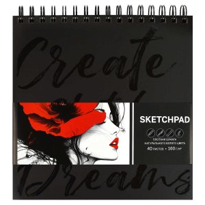 Скетчпад 40л 210х210мм Девушка с маками 160г/м² Спираль 70193