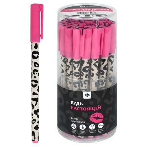 Ручка шариковая арт. 71663 / 30 ЛЕОПАРД (ПВХ тубус, 30 шт., неавтоматическая, 7x150 мм, цвет корпуса