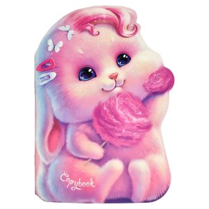 Тетрадь 40л ЗАЙКА И СЛАДКАЯ ВАТА 180х255мм фигурная вырубка мягкий переплёт 64824