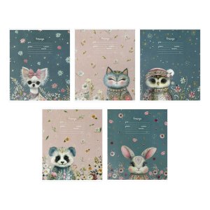 Тетрадь  12л Клетка  70899/ 10 СКАЗОЧНЫЕ ЖИВОТНЫЕ /А5+, мягкий переплёт