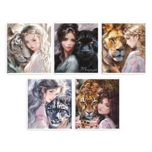 Тетрадь, 48 л, клетка, арт. 68576/ 5 ТОТЕМНОЕ ЖИВОТНОЕ /А5+, мягкий переплёт (2 скобы), обложка - ко