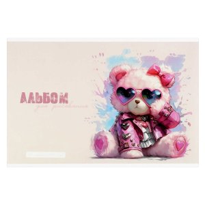 Альбом 24л Розовый мишка 73120