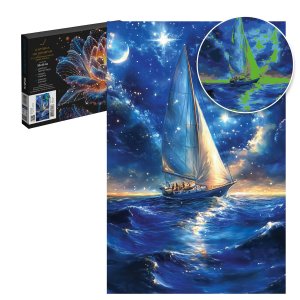 Картина по номерам со светящимися красками ПАРУСНИК 71295