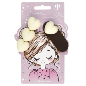 Набор заколок для волос клик-клак и зажим СЕРДЕЧКИ 2шт в наборе 6,4 см 6,7 см 71754