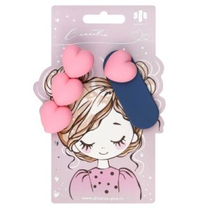 Набор заколок для волос клик-клак и зажим СЕРДЕЧКИ 2шт в наборе 6,4 см 6,7 см 71755