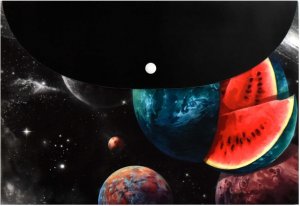 Папка для документов пластиковая А4 КОСМИЧЕСКИЙ АРБУЗ 33.5х23 65848