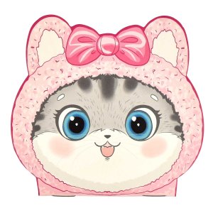 Блокнот 30л КОТЁНОК В ШАПКЕ 120х117 мм фигурная вырубка мягкий переплёт 67597