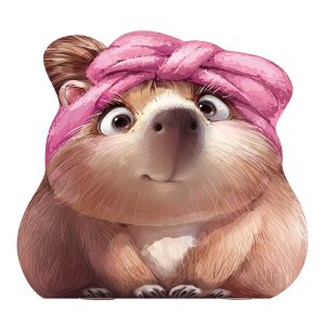 Блокнот 32л КАПИБАРА В ПОЛОТЕНЦЕ 130х120 мм фигурная вырубка мягкий переплёт 72652