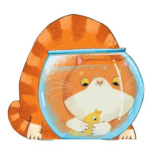 Блокнот 32л КОТ И АКВАРИУМ 130х120 мм фигурная вырубка мягкий переплёт 72654