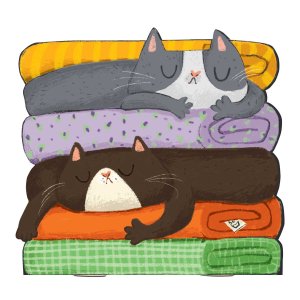 Блокнот 32л СПЯЩИЕ КОТЫ 130х120 мм фигурная вырубка мягкий переплёт 72656