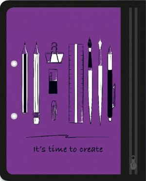 Папка для труда А5 на молнии Канцелярия на фиолетовом 46710