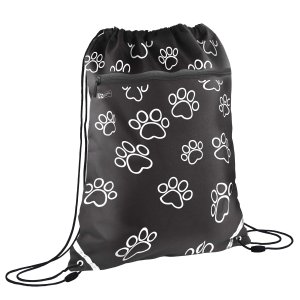 Мешок для обуви ЛАПКИ НА ЧЕРНОМ 36x48 см 72169