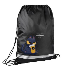 Мешок для обуви КОТ С КОФЕ 36x48 см 72187