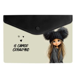 Папка для тетр А5 ДЕВЧОНКА В ШАПКЕ пл 72378