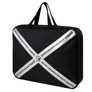 Папка для тетрадей с ручками А4 текстиль ФРАЗЫ С ХАРАКТЕРОМ Для гениальных идей 72399