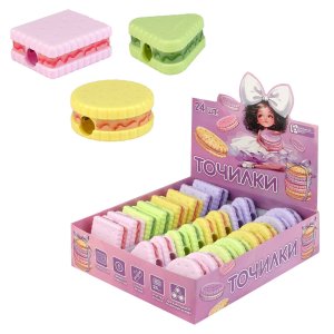 Точилка БАЛЕРИНА С БАНТОМ 24 шт ассорти полистирол зелёный розовый сирен желтый 72627