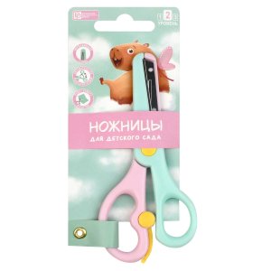 Ножницы 13,5см КАПИБАРА-МИЛАШКА бирюзовый розовый 72867