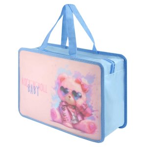 Папка для тетрадей с ручками А4 пластик РОЗОВЫЙ МИШКА 72348