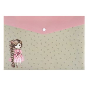 Папка на кнопке А4 ДЕВОЧКА С КОСОЙ 72361