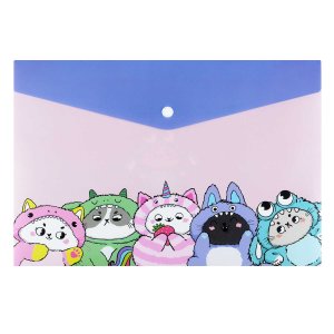 Папка на кнопке А4 КОТЯТА В КИГУРУМИ 72362