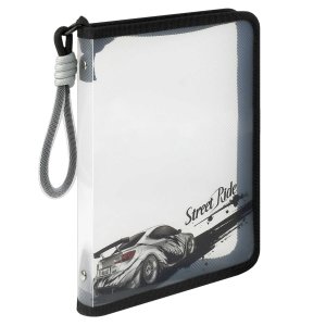 Папка для тетрадей пластиковая БЕЛАЯ МАШИНА на молнии А5 72370