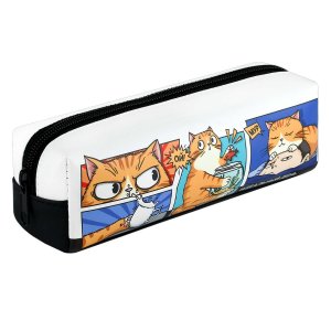 Пенал ДЕНЬ КОТА 19,5х5,5х6 см искусственная кожа молния 71946