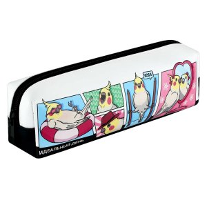 Пенал ДЕНЬ ПОПУГАЯ 19,5х5,5х6 см искусственная кожа молния 71948