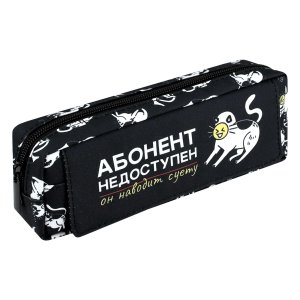 Пенал СУЕТЛИВЫЙ КОТ без наполнения 20х7х5 см полиэстер молния 72221 