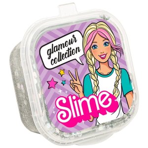 Слайм Slime Glamour collection серебрянный с блестками SLM181